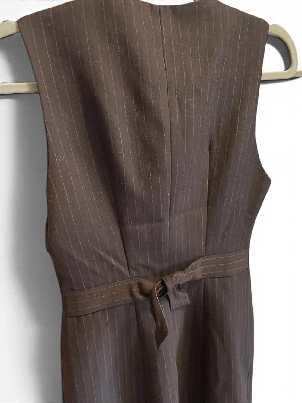 Bally Brown Pinstripe Button-Front Midi Dress - Picture 4 of 13